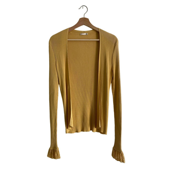 Chloe Yellow Lace Sleeve Cardigan - Picture 1 of 5